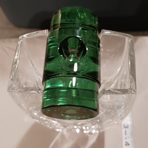 Baccarat Clear and Dark Green Glass Vase - Picture 2 of 16